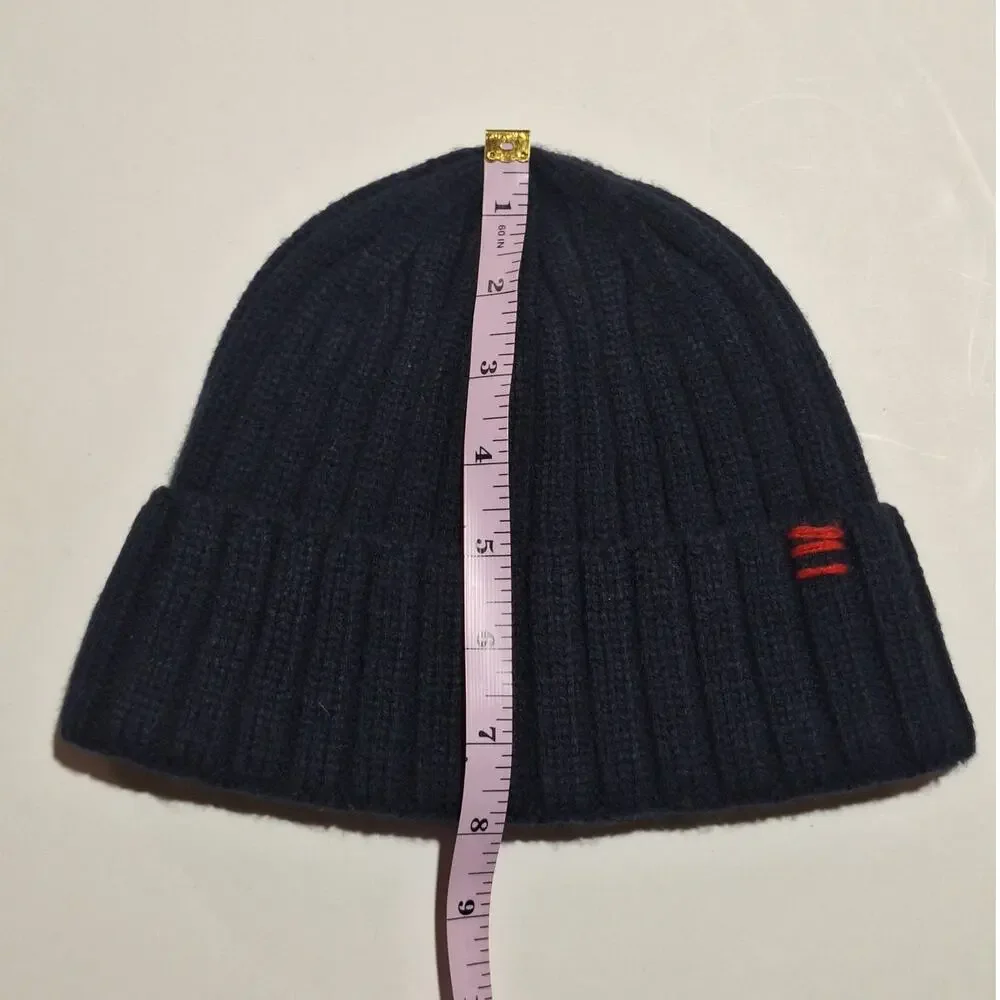 Urban Outfitters Beanie UNISEX OS Navy Chunky Ribbed Cuffed Outdoor Cozycore - Picture 6 of 8